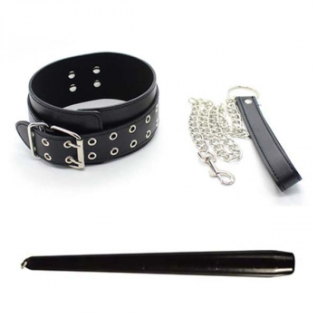 Bondage Halsband Set mit schwarzer Kerze